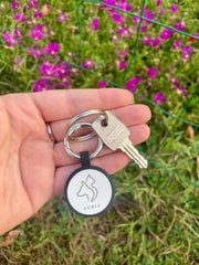 Porte-clé connecté AURIA Pets noir avec QR Code et NFC trousseau de clé