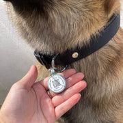Médaille connectée ronde pour chien & chat à suspendre - QR Code + NFC