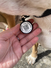 Médaille connectée ronde pour chien & chat à suspendre - QR Code + NFC
