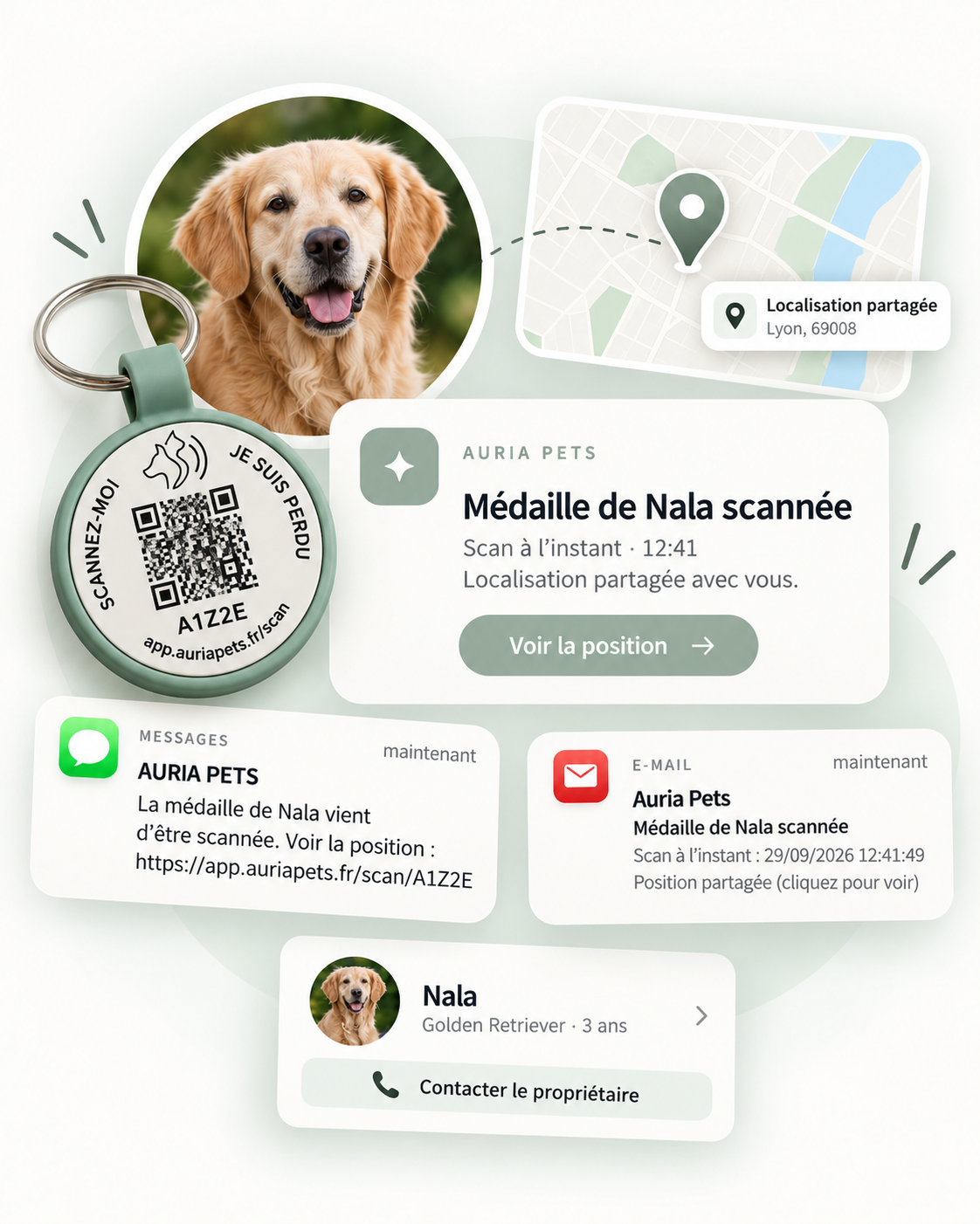 Alerte de scan Auria Pets