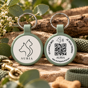 Médaille connectée ronde pour chien & chat à suspendre - QR Code + NFC
