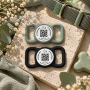 Médailles connectées silicone AURIA Pets à glisser sur collier avec QR Code et NFC pour chien et chat